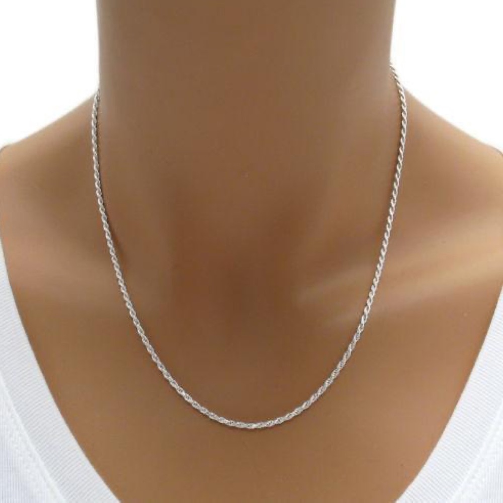 24 HRS SALE ONLY - NEW Sterling Silver - ITALY 1.8mm Rope Chain Link 20"